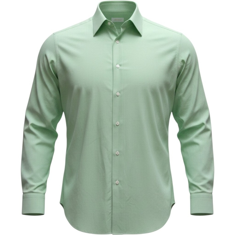 Brioni Mens Mint Green Cotton Dress Shirt Spread Collar (Made in Italy) Sz 17 43